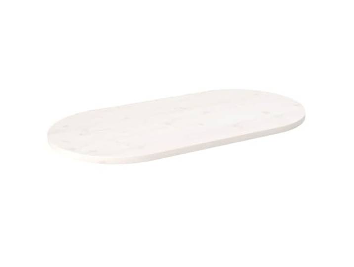 PTUGUOF Tischplatte Massivholz Kiefer Weiß 110x55 cm Oval Ersatztischplatte, Behandelte Oberfläche, Für Couchtisch, Beistelltisch, Bartisch, Sofort Einsatzbereit