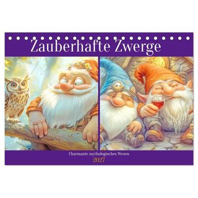 Zauberhafte Zwerge - Charmante mythologisches Wesen (Tischkalender 2027 DIN A5 quer), CALVENDO Monatskalender