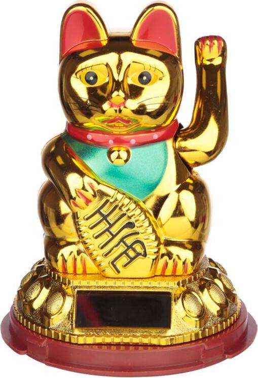 PUCKATOR Maneki Neko Japanse gelukskat met ogen, 7,5 cm