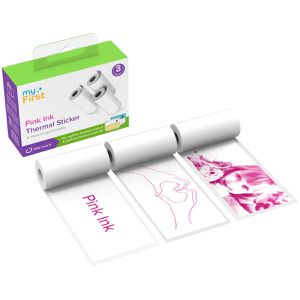 myFirst Kinderkamera-Thermopapier FC5706SA-WE04, weiß, 57 mm x 3 m, 3 Stück, selbstklebend