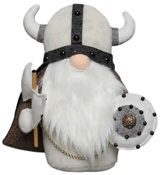 Inspired Living Faceless Viking & Knight Gnome Plush Doll Whimsical Gnome Home Decor & Cozy Gnome Gift white