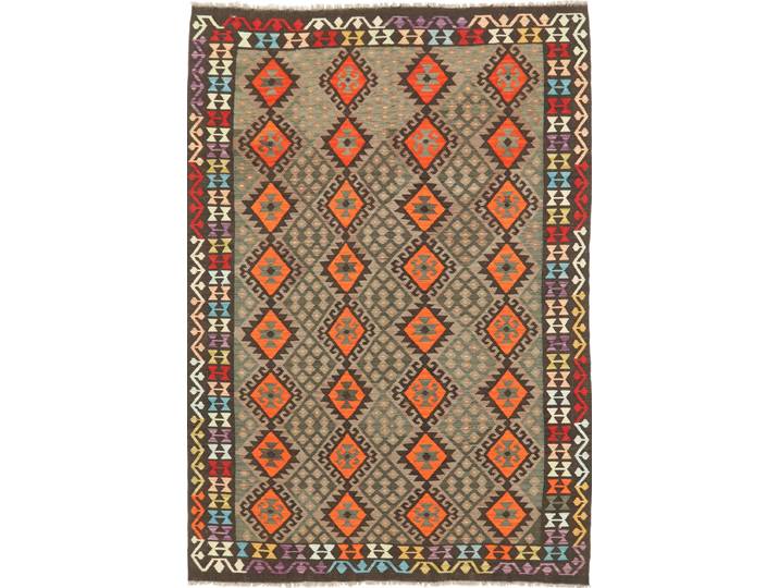 Kelim Afghan Heritage Teppich 208x292 Handgewebt Orientteppich Wolle