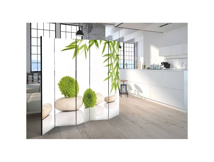 Paravent Green Relax Polaire Blanc 225 x 172 x 3cm 5 éléments