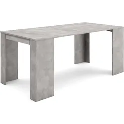 KONSOLENTISCH ausziehbar 58 bis 180cm, für 8 Gäste, zementgrau, 90/58/77cm