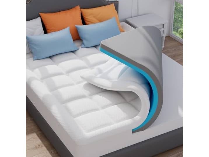 ELEMUSE Gel Matratzen Topper 140x200cm, H3/H4-weiß，10cm Höhe Topper mit waschbarem flauschigem Bezug und Gelschaum – für Boxspringbetten, unbequeme Betten und Schlafsofas