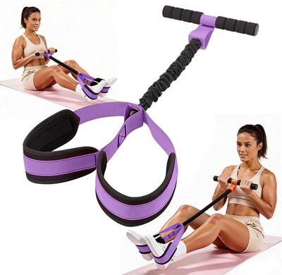 Smart Shopping Spot 75LB Pedal Resistance Band With Handles For Full Body Workout Home Gym Equipment purple