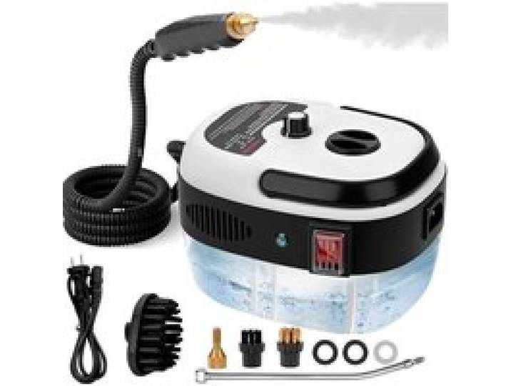 Nettoyeur vapeur portable 2500W chauffage 20 s 6 niveaux réglables réservoir 1000 ml nettoyage canapé carrelage voiture