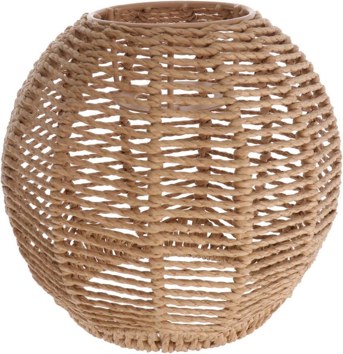 Boho vintage rotan lampenkap voor E27 - Ronde zeegras lampenkap in beige voor tafellamp, vloerlamp of hanglamp