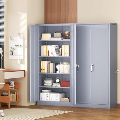 "72"" H Metal Locking Storage Cabinet with Adjustable Shelves, Home Office Furniture Work Cabinet for Garage & Home Organization"
