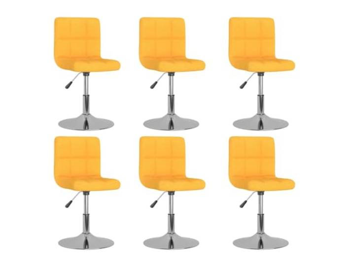 6 Drehbare Esszimmerstühle Mit Stoffbezug, Gelb, Verchromtes Stahlgestell, 360 Grad drehbar, Gasdruckfeder, verchromtes Stahlgestell, weicher Stoff, modernes Design, Essbereich