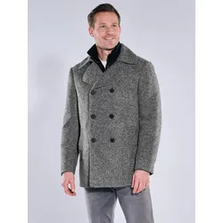 engbers Herren Kurzmantel im Caban-Design Grau regular gemustert - 58