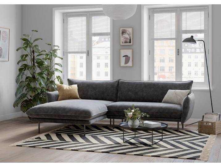 OTTO home Ecksofa Stine L-Form, Besonderes Design durch Kissenoptik und Keder