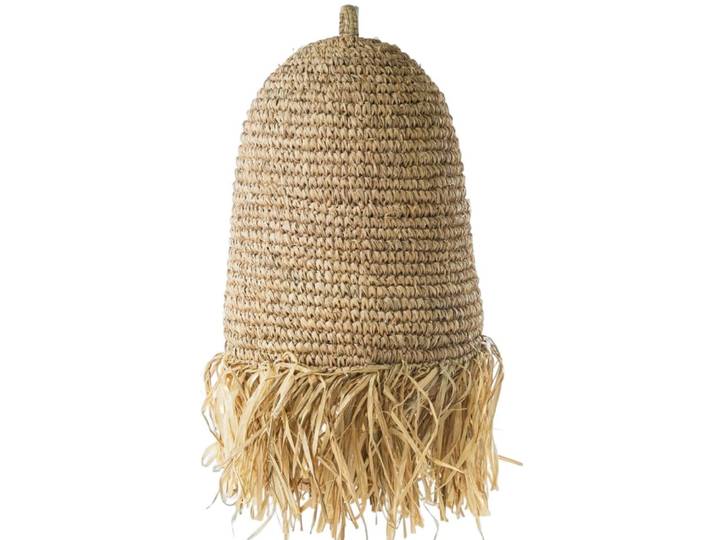 Lampe suspendue en raphia avec franges d.40 cm