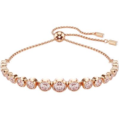 Armkette SWAROVSKI "Schmuck Geschenk IMBER Armband", rosa (roségoldfarben, rosa, rose), Armbänder, Damen, Metall, Armkette, mit Swarovski Kristall