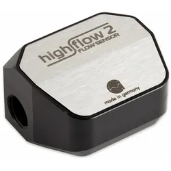 Aqua Computer Durchflusssensor high flow 2, 2x G1/4, Wasserkühlung Überwachung, Schwarz, Silber