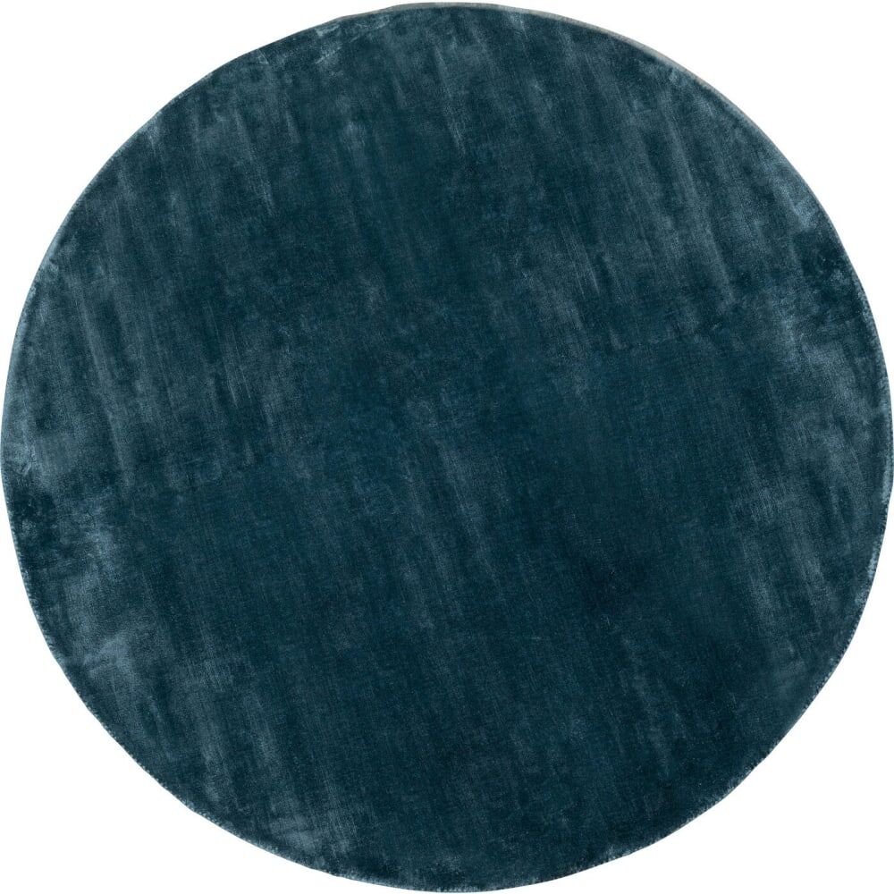 Kare Design Tapis rond en viscose bleue d200 Bleu 200x1x200cm
