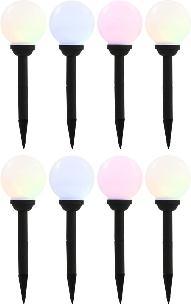 vidaXL Lámparas solares esféricas de exterior 8 uds LED RGB 15 cm Blanco