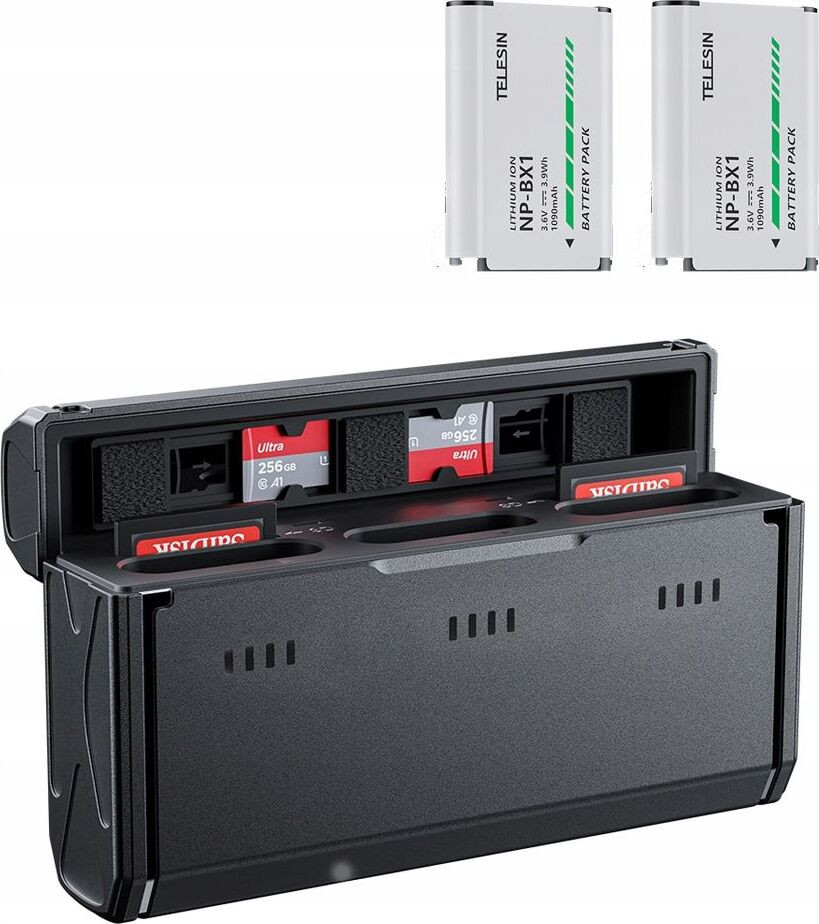 Telesin USB-C lader met 2x accu voor Sony NP-BX1 NPBX1, model CMR-001