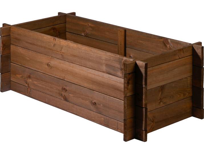 Hochbeet DOBAR Steck-Hochbeet Massivholz Gr. L., Dunkelbraun , braun, B:58,5cm H:38,5cm T:117cm, Holzwerkstoff, Pflanzgefäße, Hochbeet, Füllvolumen ca. 164 Liter, LxBxH: 117x58,5x38,5 cm