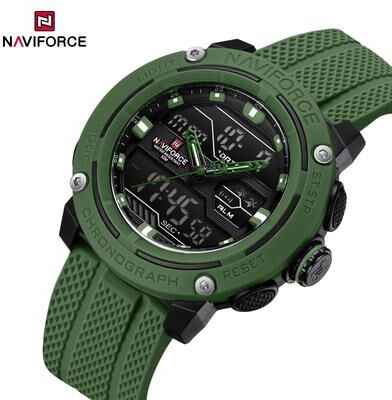 Inspired Finds NAVIFORCE Dual Display Sport Watch For Men With Stopwatch And Date green Black