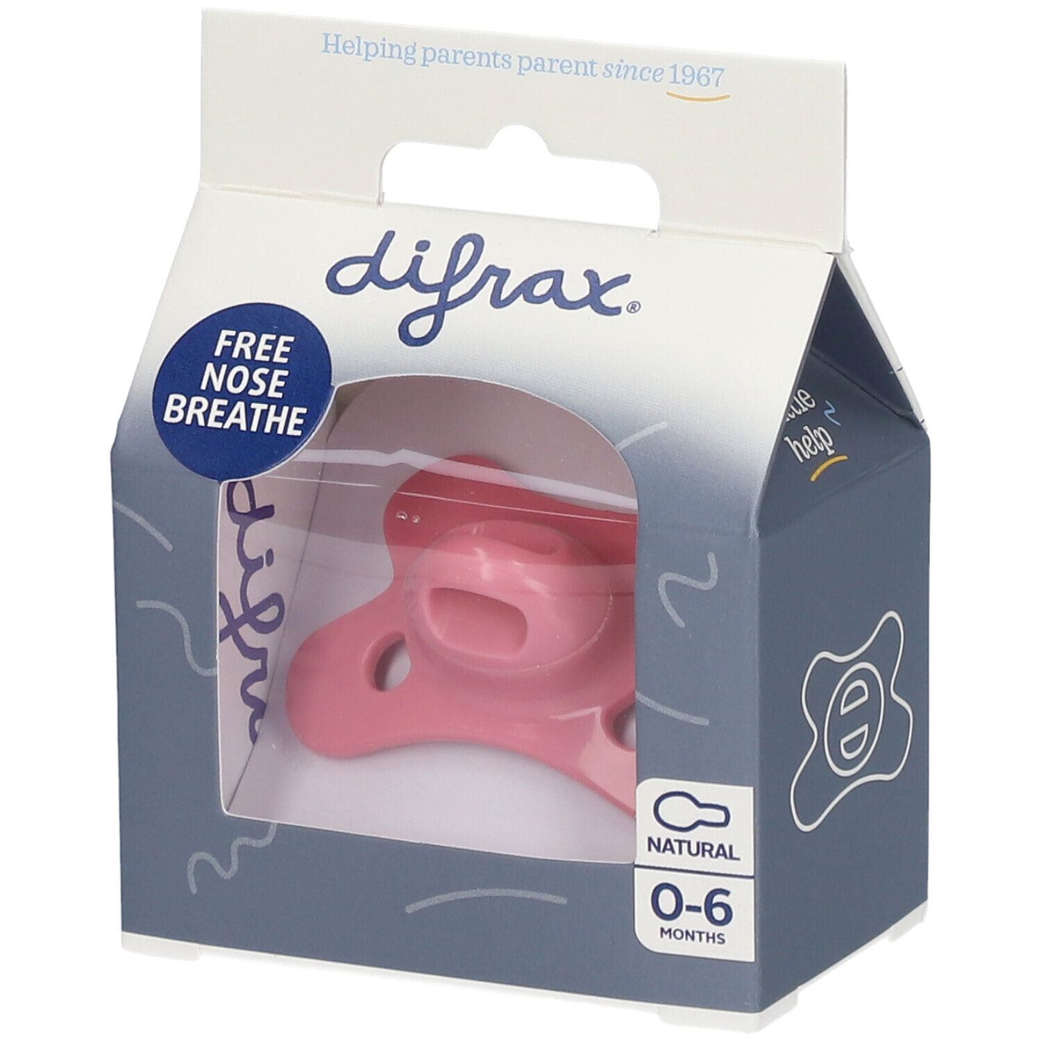 Difrax Fopspeen Natural Raspberry 0-6 Maanden 1 St Sauger