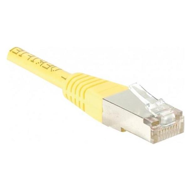 Exertis Connect Patchkabel F/UTP, CAT.5e, gelb, 0,3 m Patchkabel mit besonders schmalem Knickschutz (F/UTP, CAT5e, 0.30 m) (857090)
