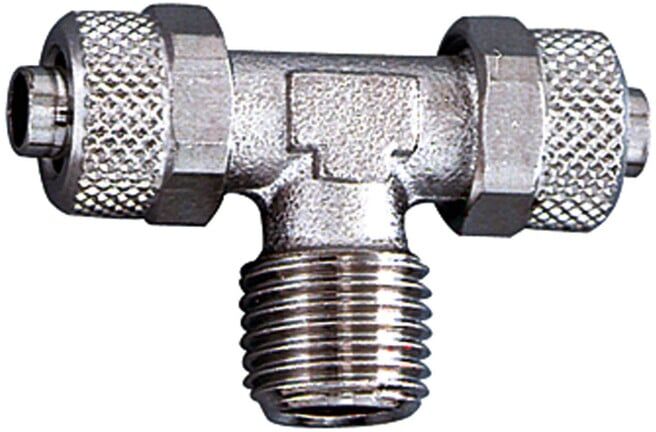Riegler Raccord vissé T, R 1/2 a., pour tuyau 10/8, MS nickelé (14.112-10)