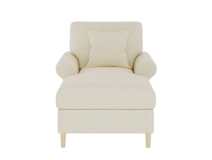 Fauteuil inclinable rembourré XXL velours beige 133x87x90cm - Fauteuil-lit pliant lounge et pouf intégré