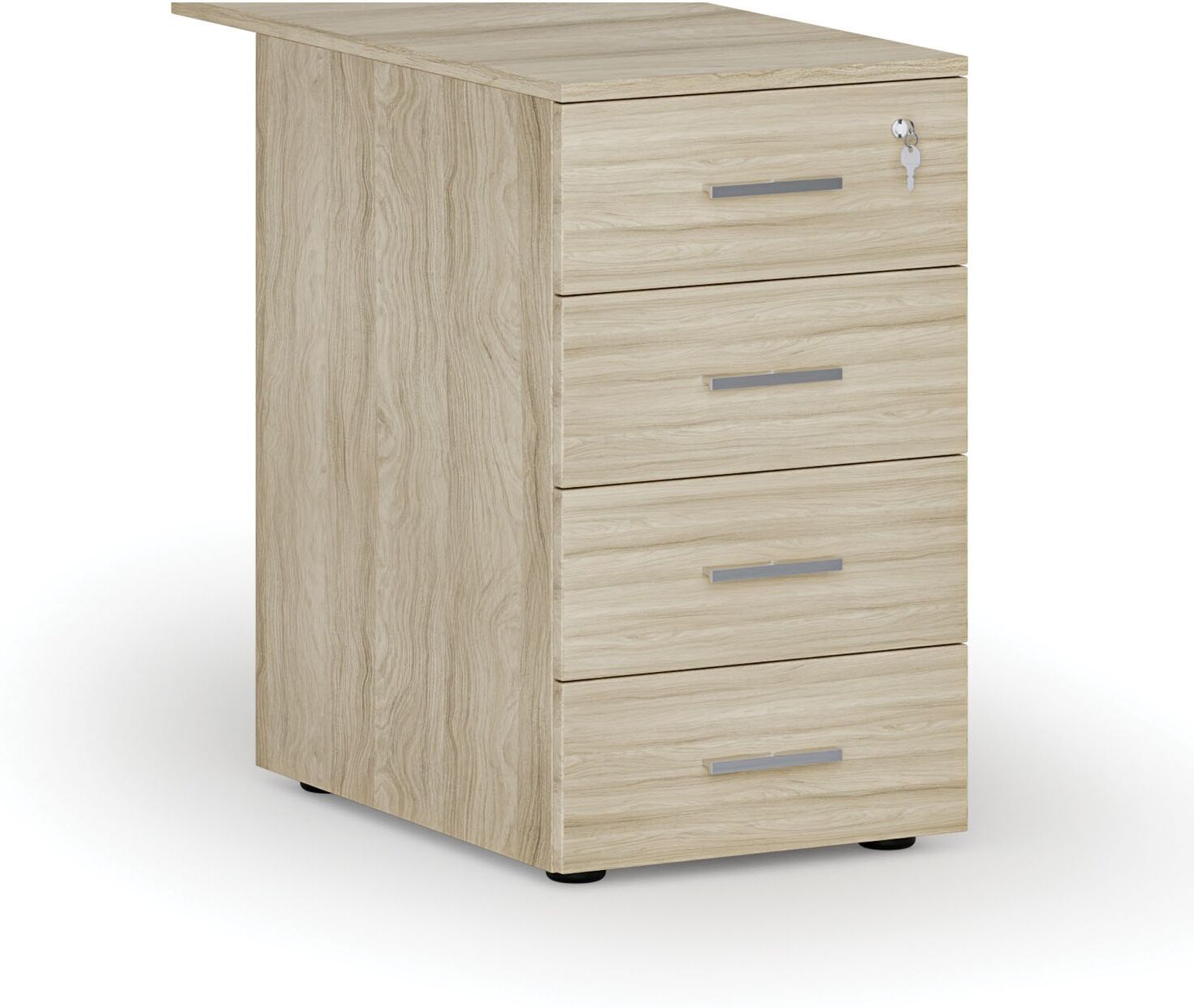 B2B Partner Schreibtischcontainer PRIMO WOOD, 4 Schubladen, Eiche natur