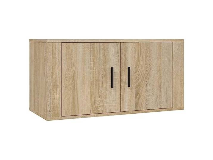Roanoer TV-Wandschrank Lowboard Sonoma-Eiche 80x34,5x40 cm Schwebende TV-Konsole für Wohnzimmer und Schlafzimmer mit 2 Fächern und 60 kg Tragkraft im Sonoma-Eiche-Design.