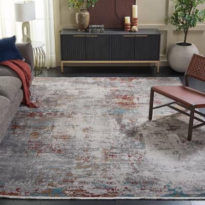 SAFAVIEH Eclipse Debi Vintage Boho Abstract Viscose Rug with Fringe