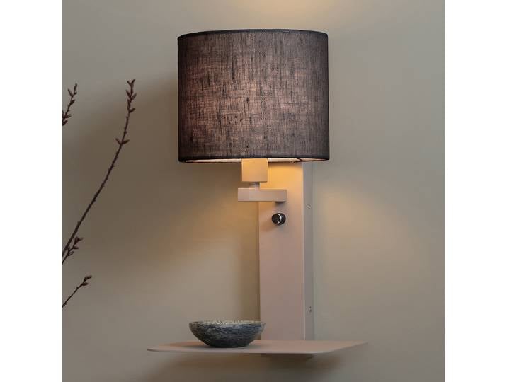 Applique murale Florence 24 x 42 x 24cm Beige/Noir/Sable Lin E14