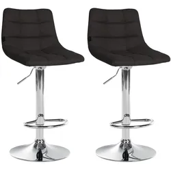 CLP 2er Set Barhocker Jerry Stoff chrom - Farbe: schwarz, Gestellfarbe: chrom