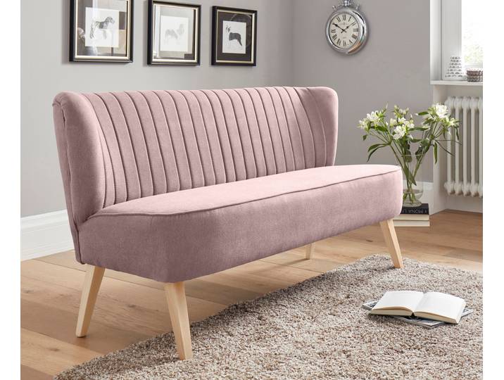 2-Sitzer HOME AFFAIRE Campi Küchensofa, Breite 140cm, Komfortsitzhöhe 46cm , rosa (flamingo), B:140cm H:81cm T:67cm, 92% Polyester, 8% Nylon, Sofas, 2-Sitzer, bequemes Küchensofa, frei im Raum stellbar