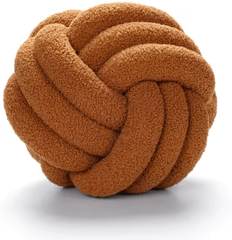 Uplift Curations SunKnot 8.7x8.7 Inch Handmade Knotted Plush Pillow Yellow Round Decorative Cushion For Sofa & Home Decor skp Caramel l (13.78 In)