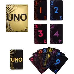 UNO-Kartenspiel Gold-Edition für Kinder, Erwachsene und Familienabende; zum Sammeln mit Folienakzenten