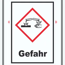 HB-Druck Schild Ätzende Wirkung Gefahr Ätzwirkung hochkant A6 (105x148mm)
