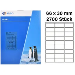 G&G 2700 Etiketten 66 x 30 mm