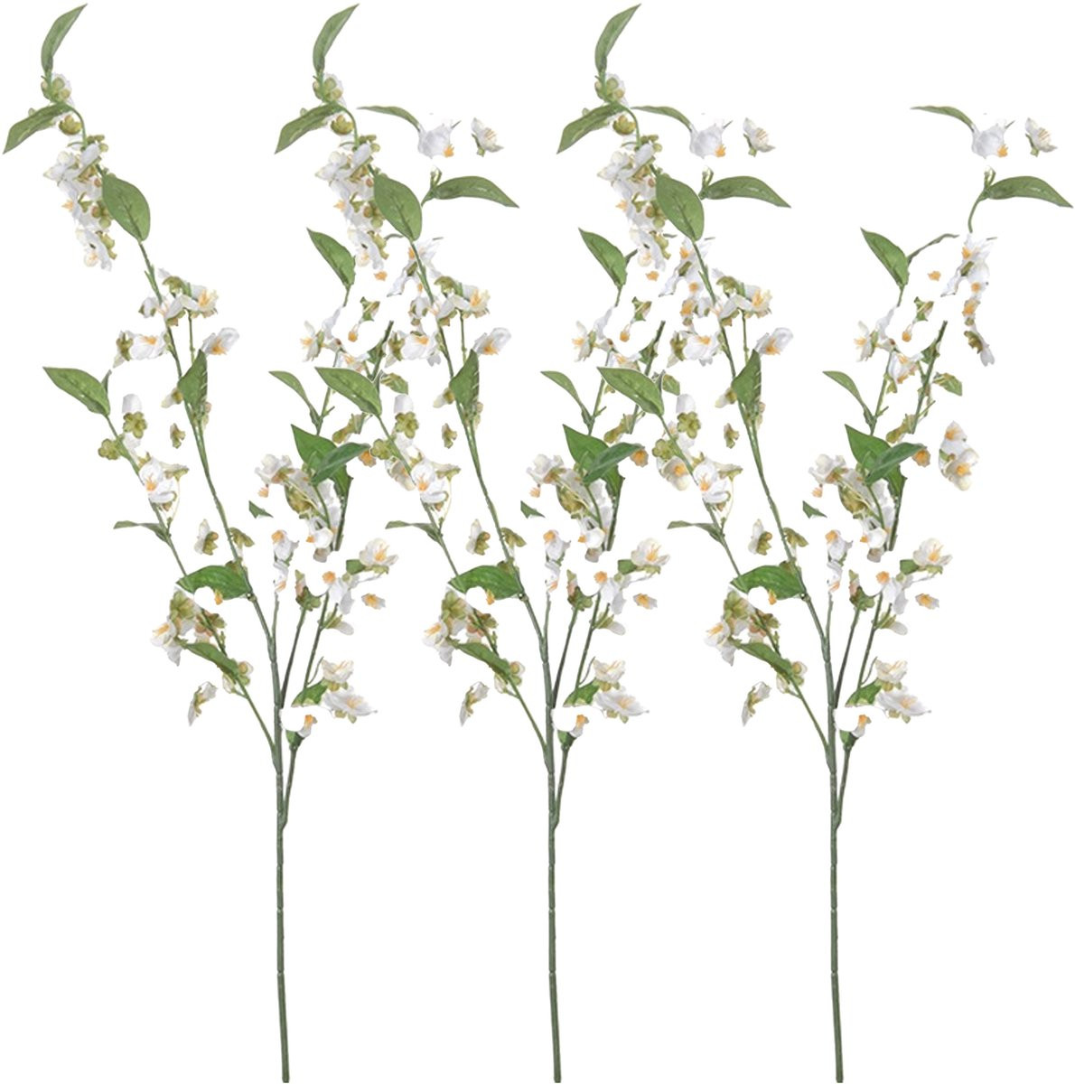 Louis Maes Appelbloesem kunstbloemen takken - 6 stuks - Wit - Hoogte: 85 cm