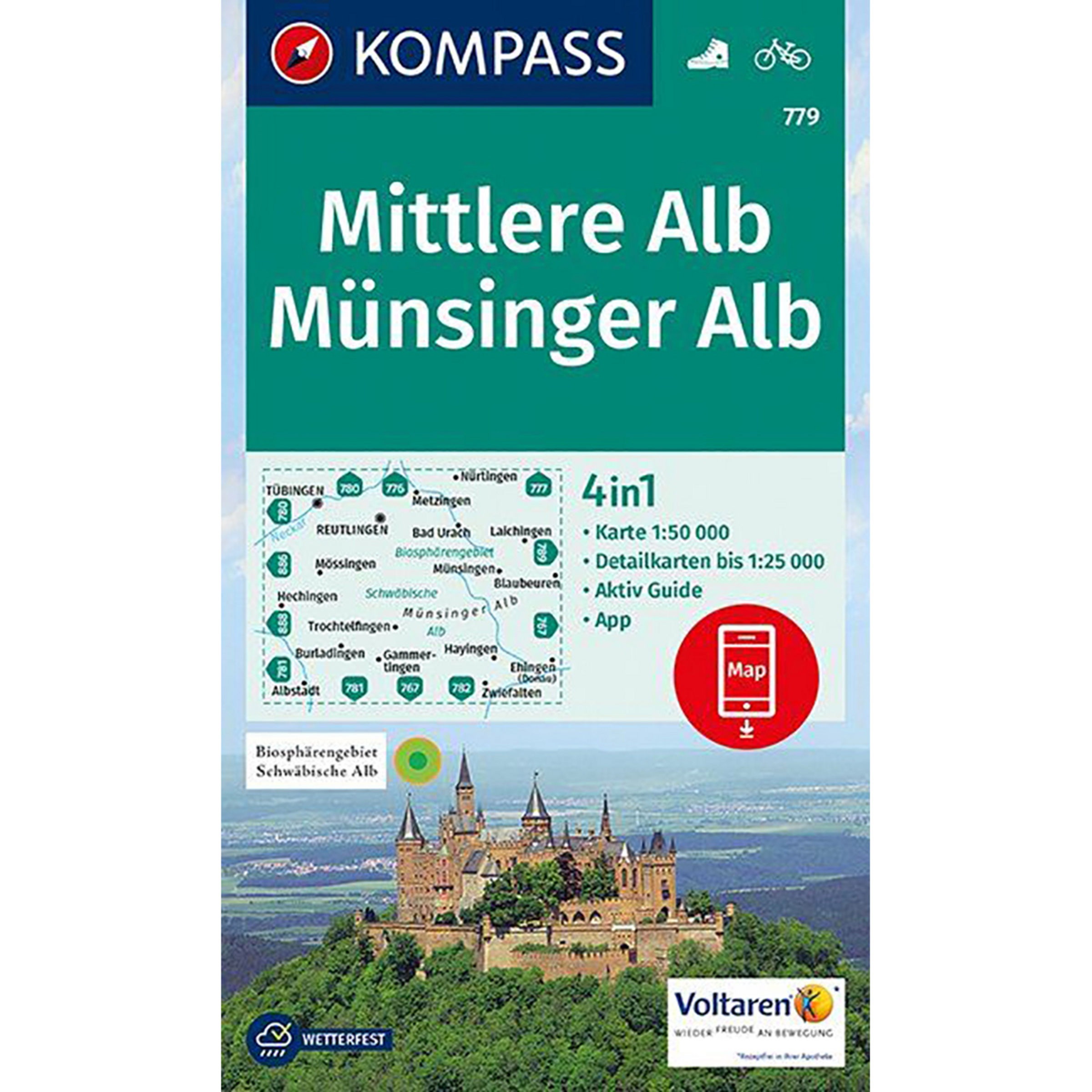 Kompass Verlag WK 779 Mittlere Alb / Münsinger Alb Topografische Karten