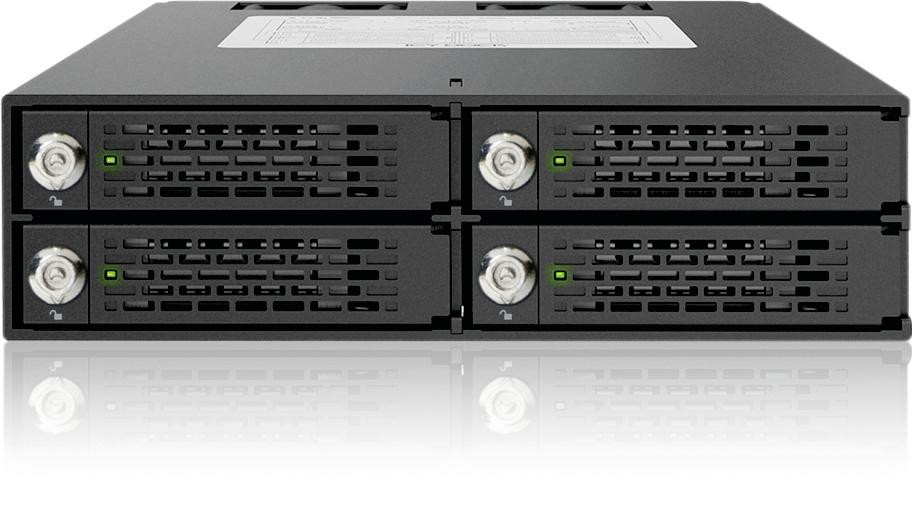Icy Dock MB994SK-1B Harddisk Docking Station voor 4x 2,5 inch SAS/SATA SSD/HDD naar 1x 5,25 inch