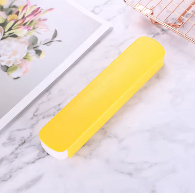 Inspire Curations EcoCarry Portable Cutlery Storage Box Wheat Straw Tableware Travel Case yellow
