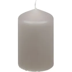Stumpenkerze 10 cm Wachs Grau Taupe