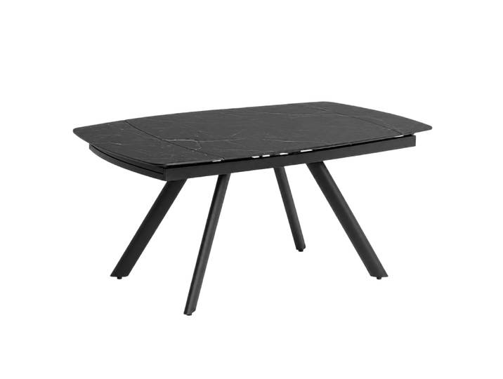 Table extensible céramique effet marbre noir 140-210 cm