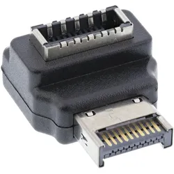 INLINE USB 3,2 Adapter intern, Frontpanel USB-E Stecker zu USB-E Buchse 90°