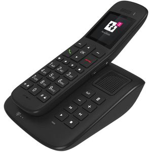 Telekom Telefon Sinus A32 mit Basis, ebenholz, Großtastentelefon, schnurlos, mit Anrufbeantworter