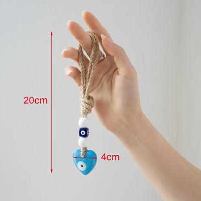 Inspire Select Turkish Evil Eye Macrame Wall Hanging Nazar Protection Charm Rearview Mirror & Home Decor style 03 1 Pc
