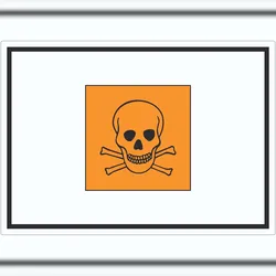 HB-Druck Aufkleber Gefahrensymbol giftig Symbol Totenkopf A6 (105x148mm)