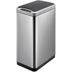 EKO Phantom Sensor Bin 30 L berührungsloser Sensor Mülleimer inklusive Inneneimer und Touch Schalte, Abfalleimer, Silber