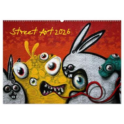 Street-Art 2026 / CH-Version (Wandkalender 2026 DIN A2 quer), CALVENDO Monatskalender